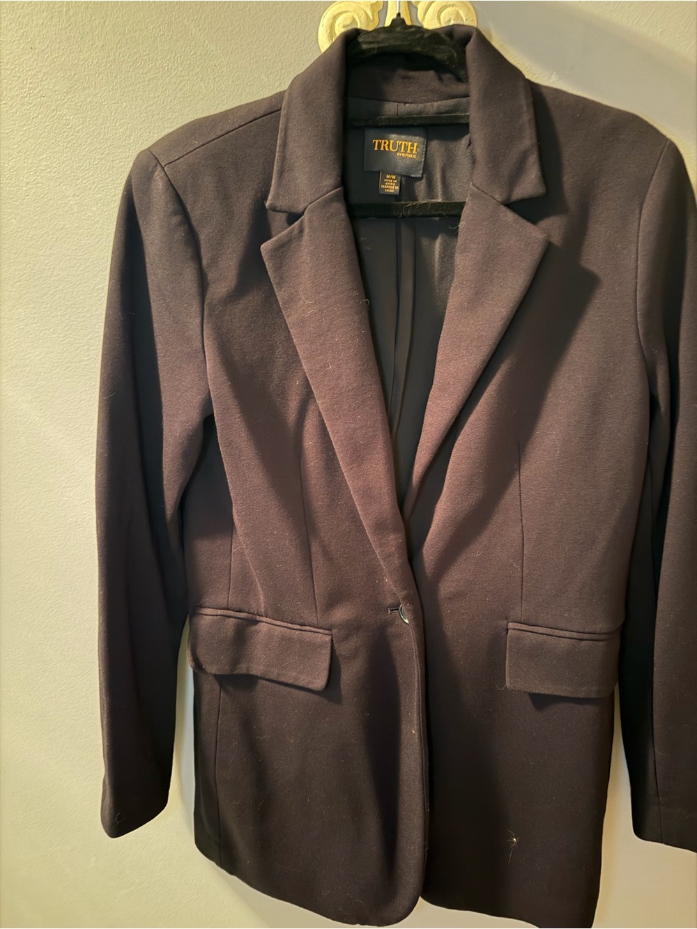 TRUTH Black Women's Single-Button Blazer